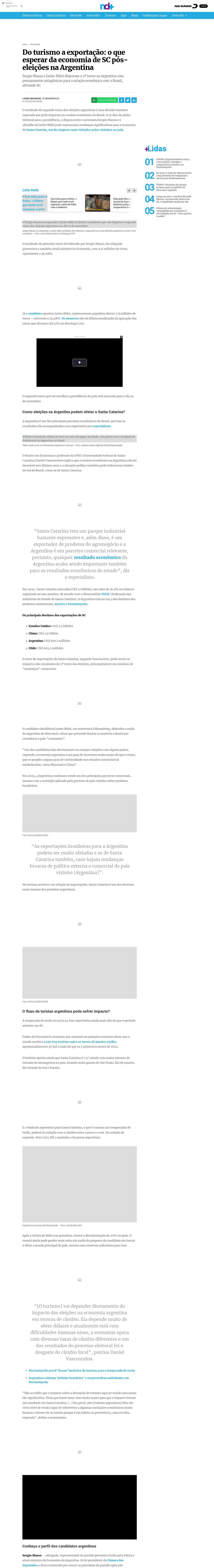 O que esperar da economia de SC pós-eleições na Argentina